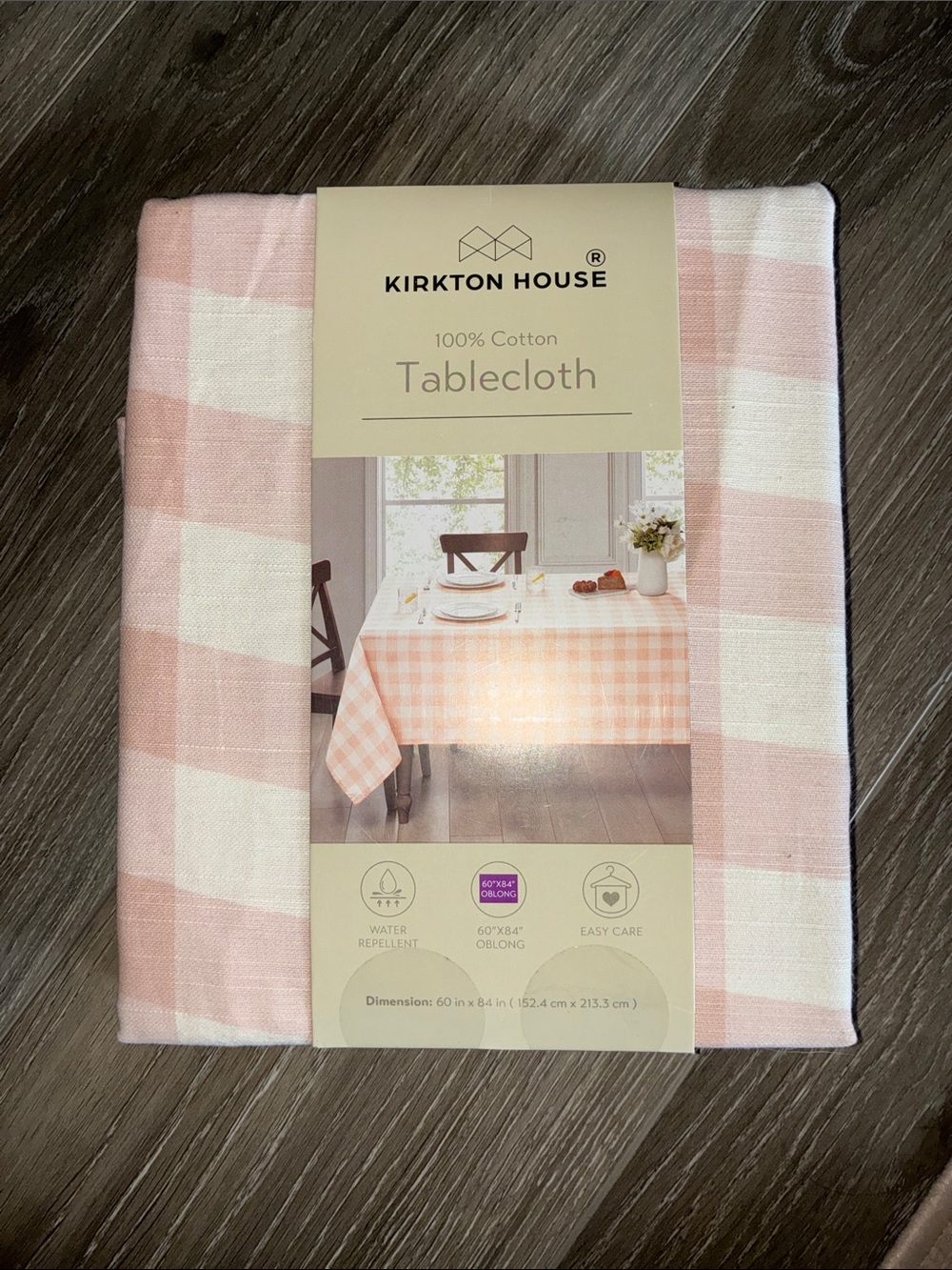 New Kirkton House Pink and White Cotton Gingham Tablecloth